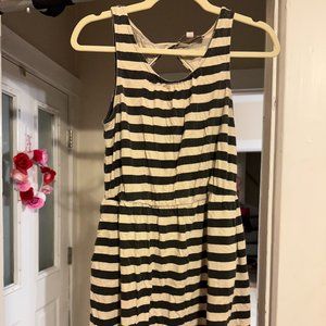 Loft Black & Off-White Sleeveless Fit & Flare sz MP